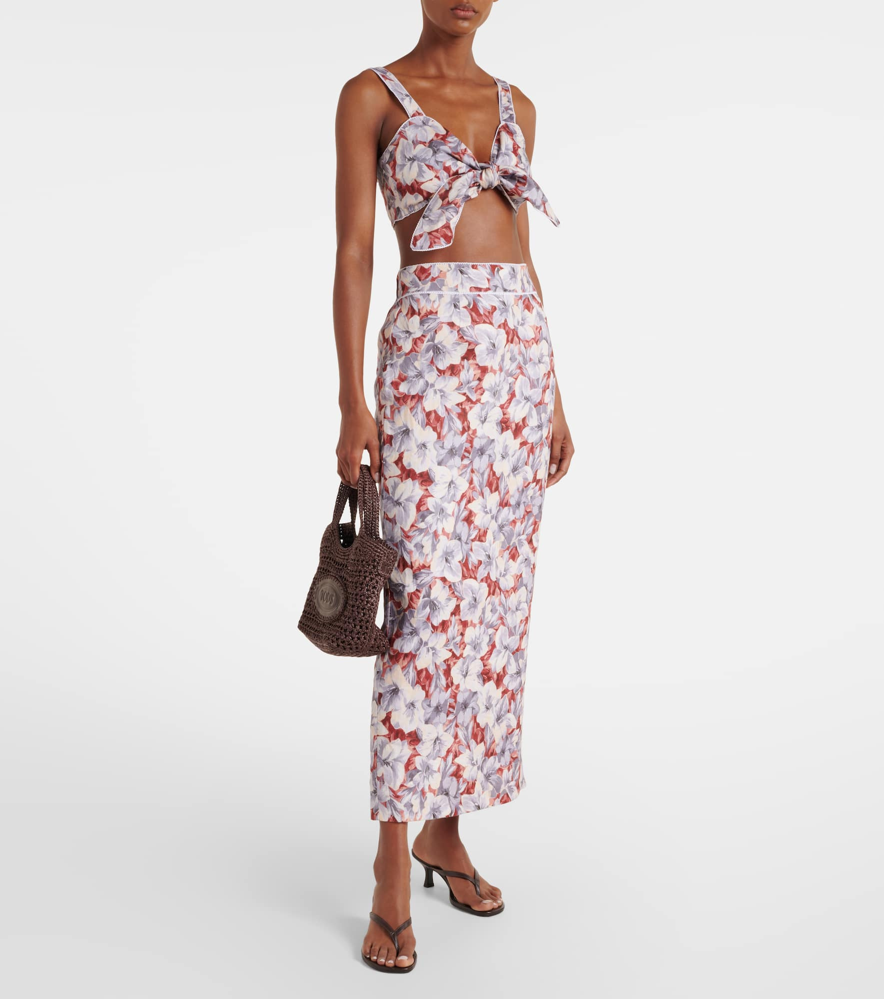 Emma floral linen maxi skirt - 2