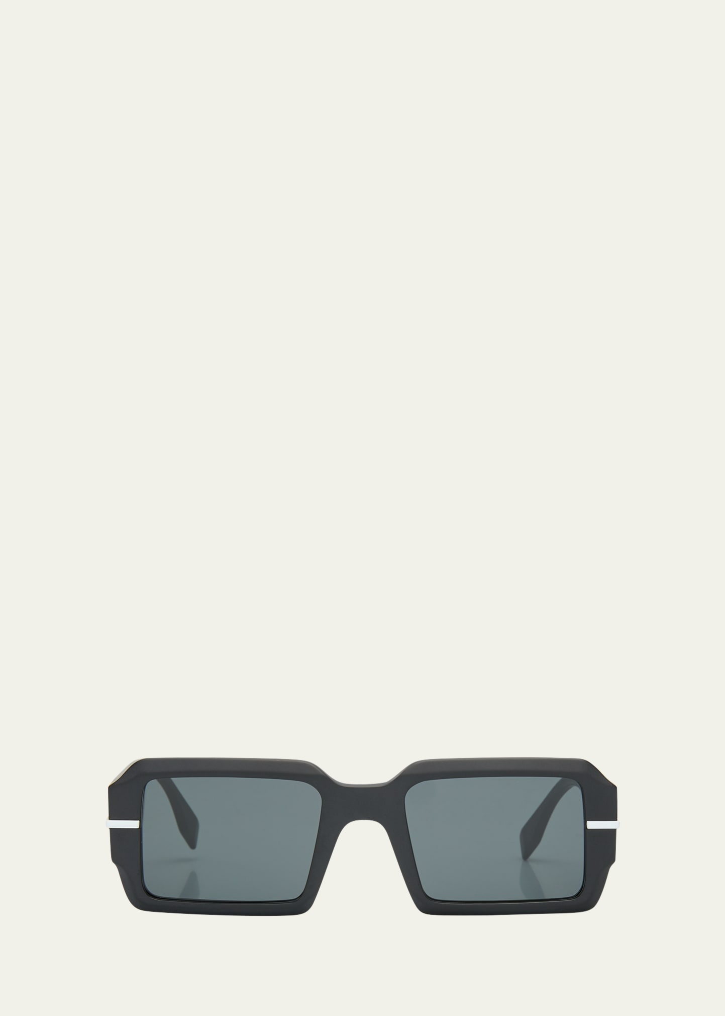 Men's Raised Logo Rectangle Sunglasses - 1