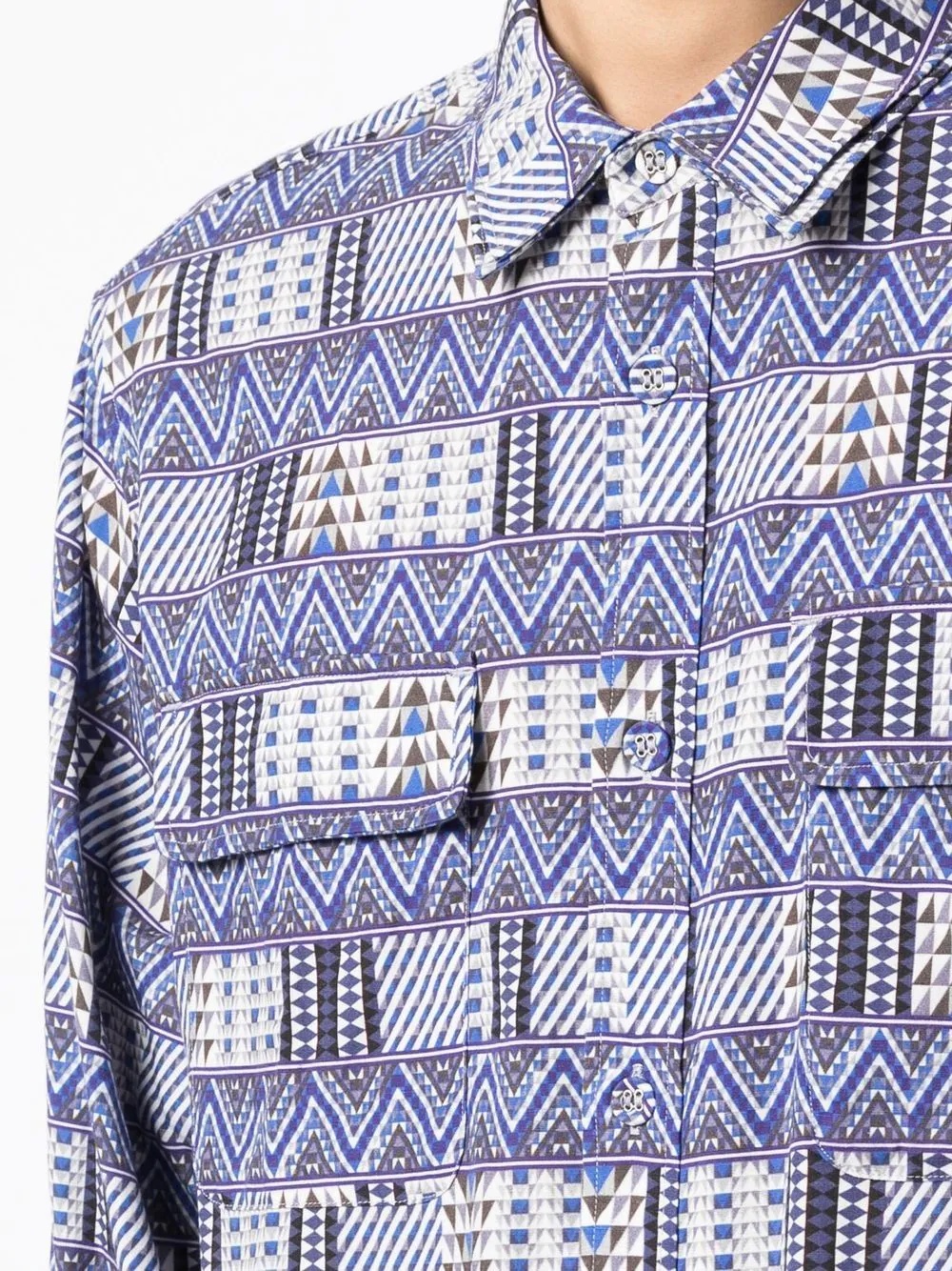 geometric-print long-sleeved shirt - 5