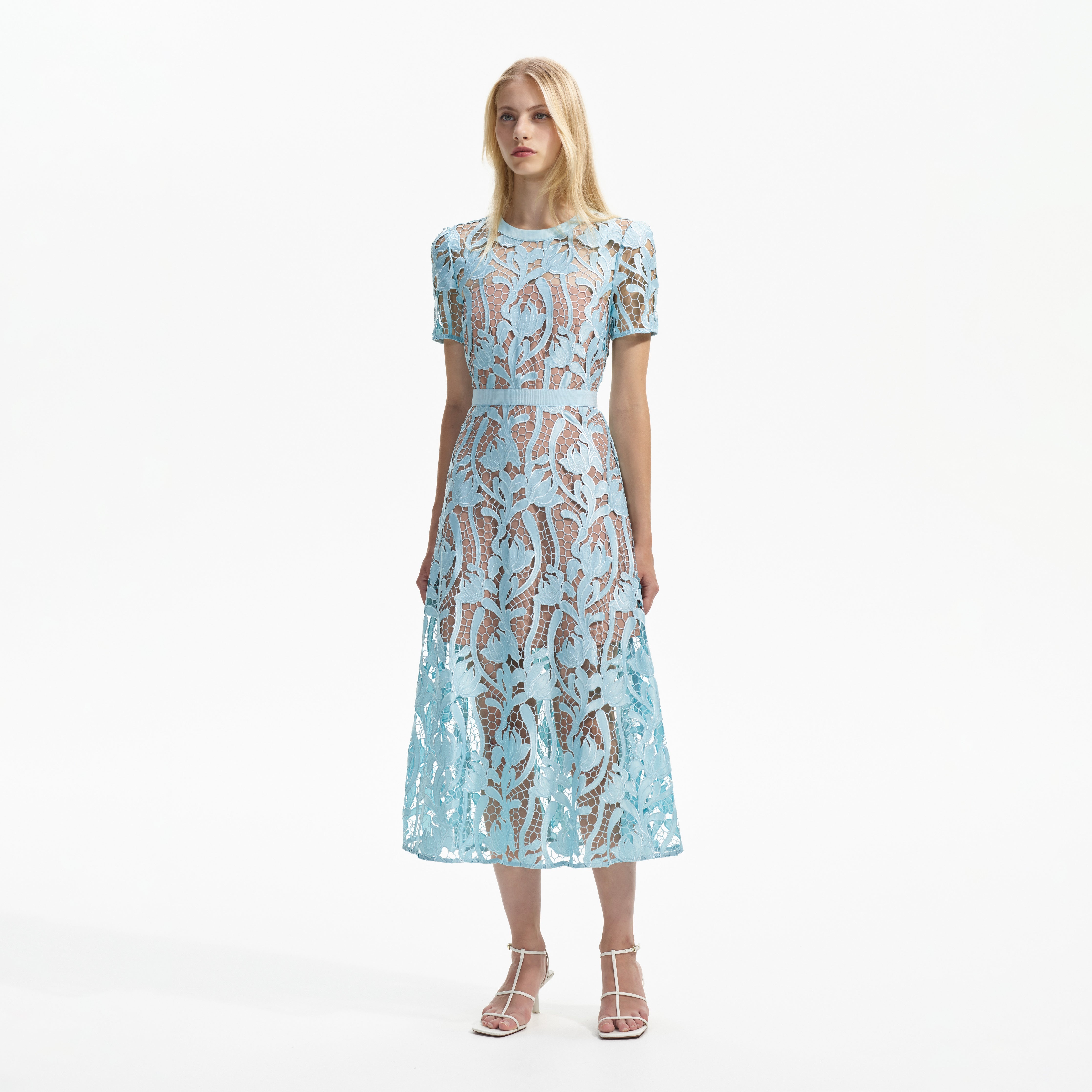★関税込み★ SELF PORTRAIT LIGHT BLUE COTTSELF PORTRAIT Self-Portrait Baby Blue Cut-Out Dress – Something Borrowed
