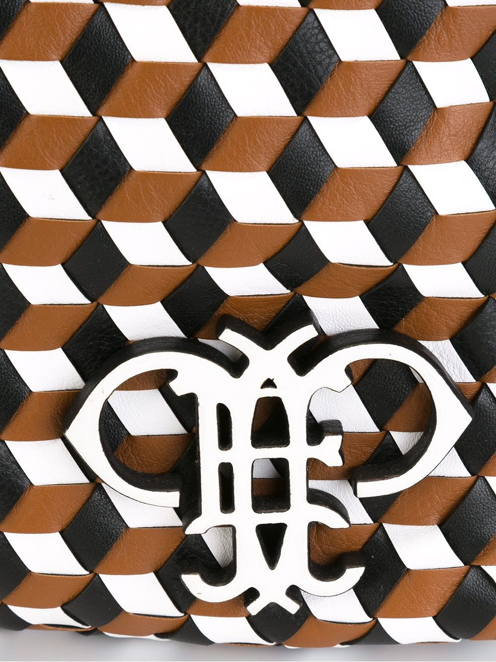 geometric pattern frilled shoulder bag - 6