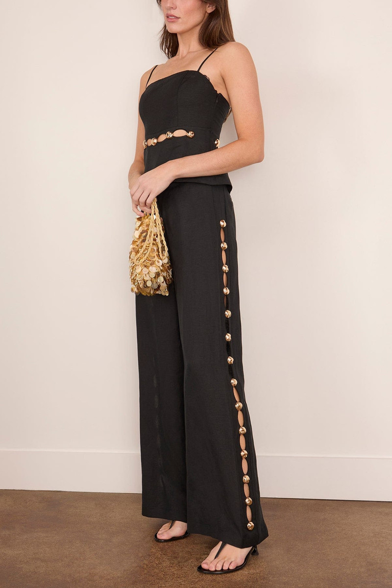 SIMKHAI Cayman Wide Leg Pant in Black outlook