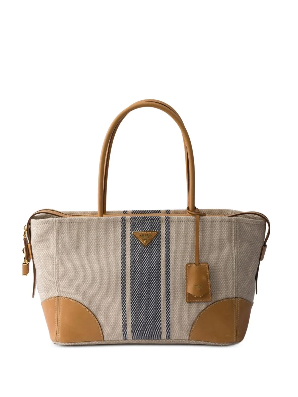 large canvas and leather shopping bag - 1