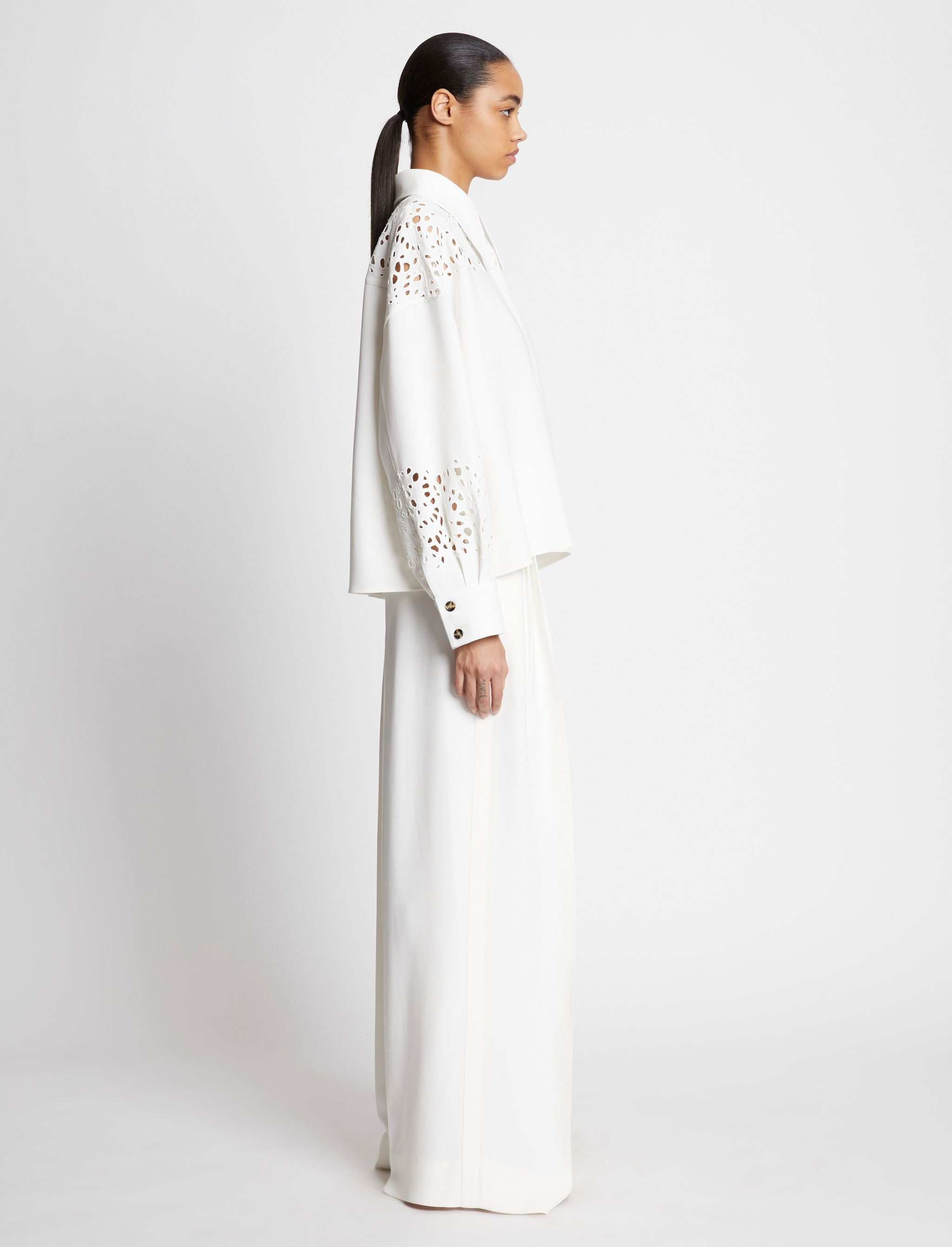 Textured Viscose Crepe Pants - 3