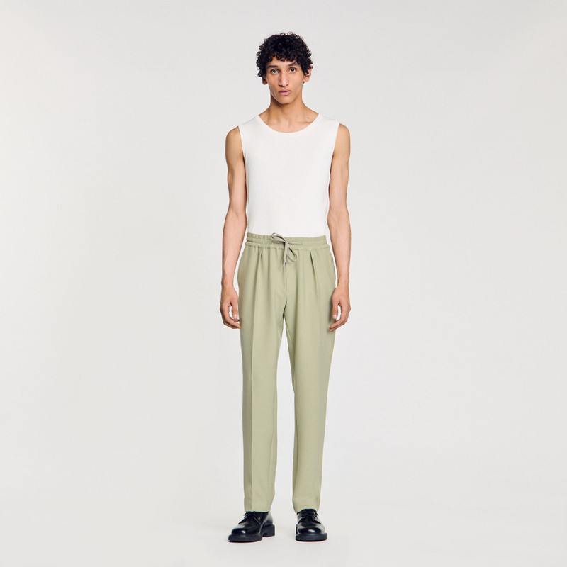 Sandro ELASTICATED STRAIGHT-LEG TROUSERS outlook