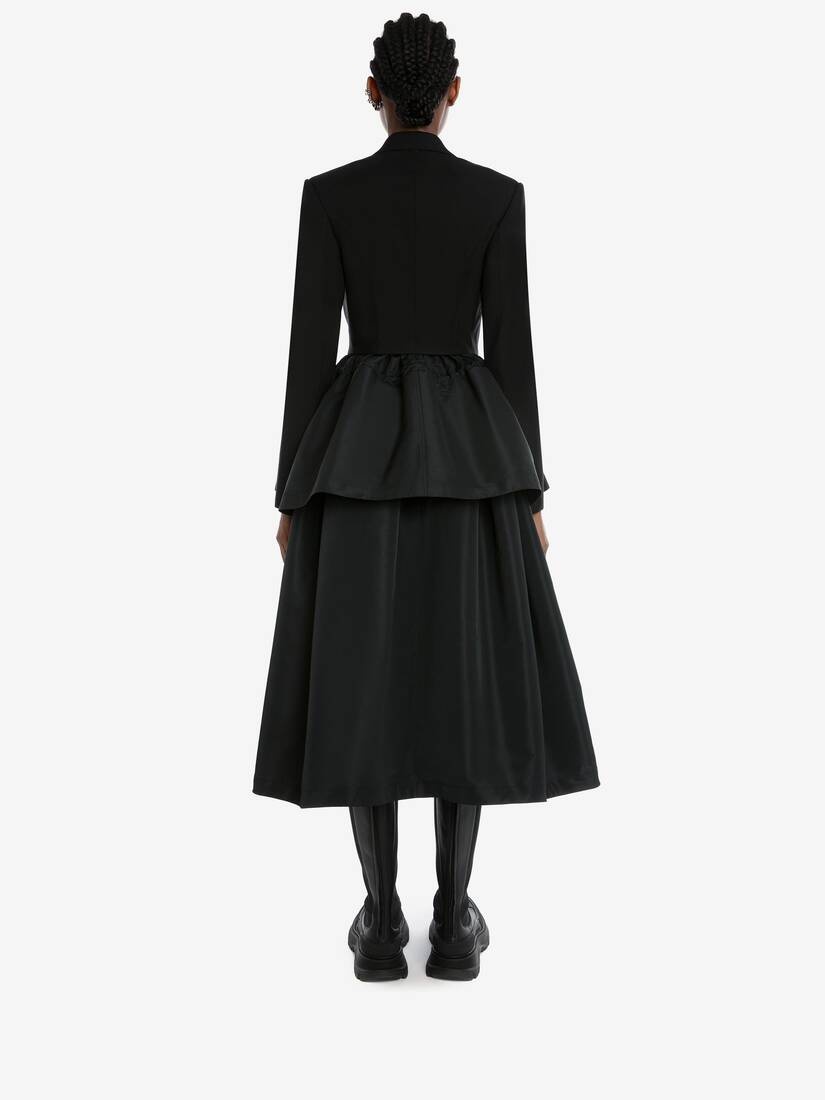 Drawstrings Gathered Midi Skirt in Black - 4