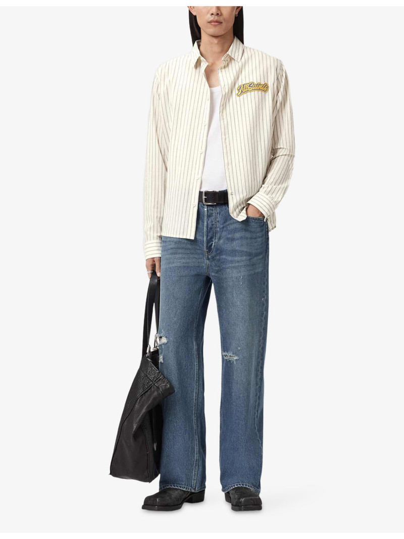 ALLSAINTS Samuel Logo-Patch Cotton Shirt outlook