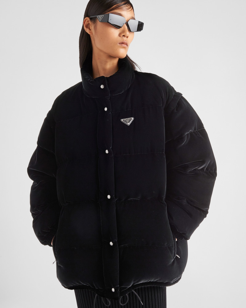 Convertible velvet down jacket 3