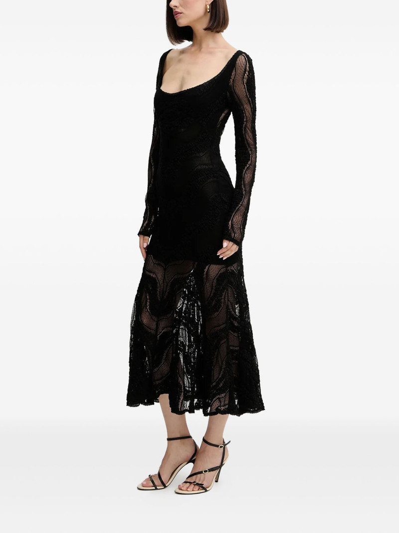 Charo Ruiz long-sleeve lace evening dress outlook