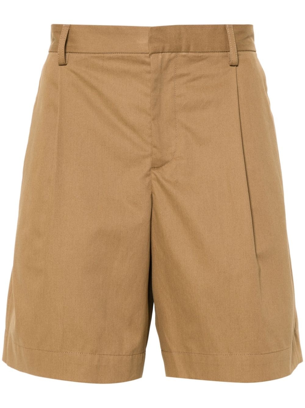 pleated cotton bermuda shorts - 1
