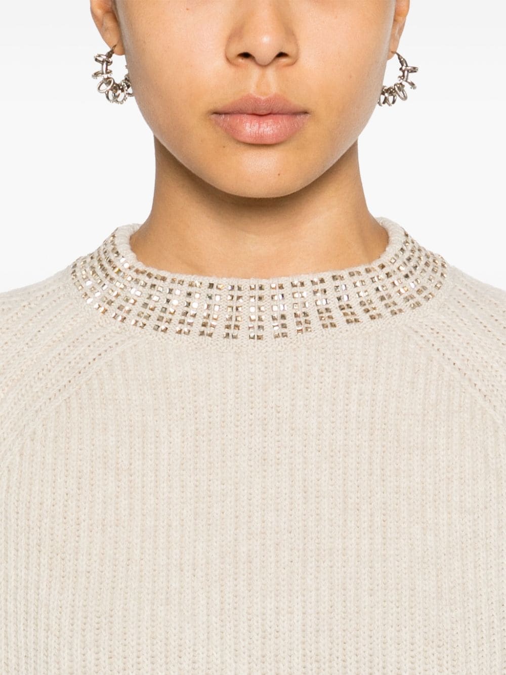 crystal-embellished sweater - 5