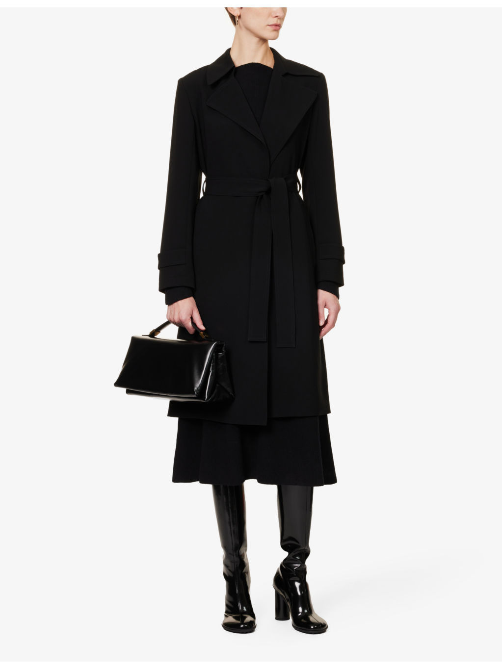 Oaklane belted regular-fit crepe coat - 2