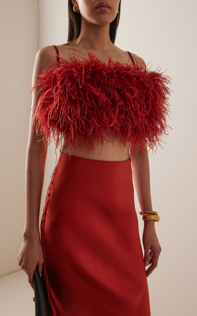 ANDRES OTALORA Prisma Etereo Feathered Cotton Top red outlook