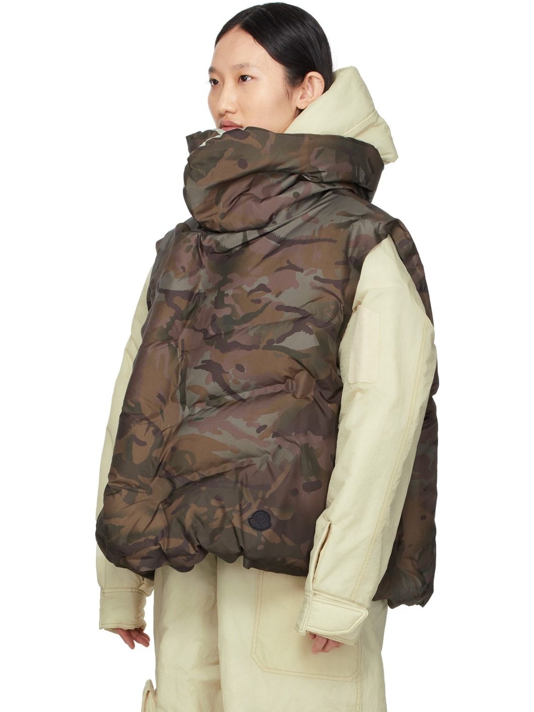 Moncler Dingyun Zhang Green Reversible Down Zadena Vest - 4