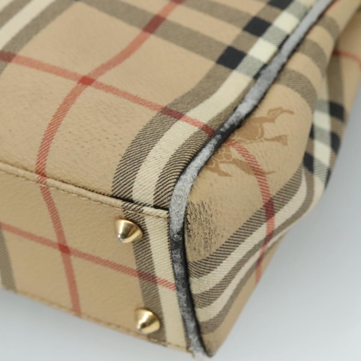 Burberry Nova Check Shoulder Bag Pvc Leather Beige - 9