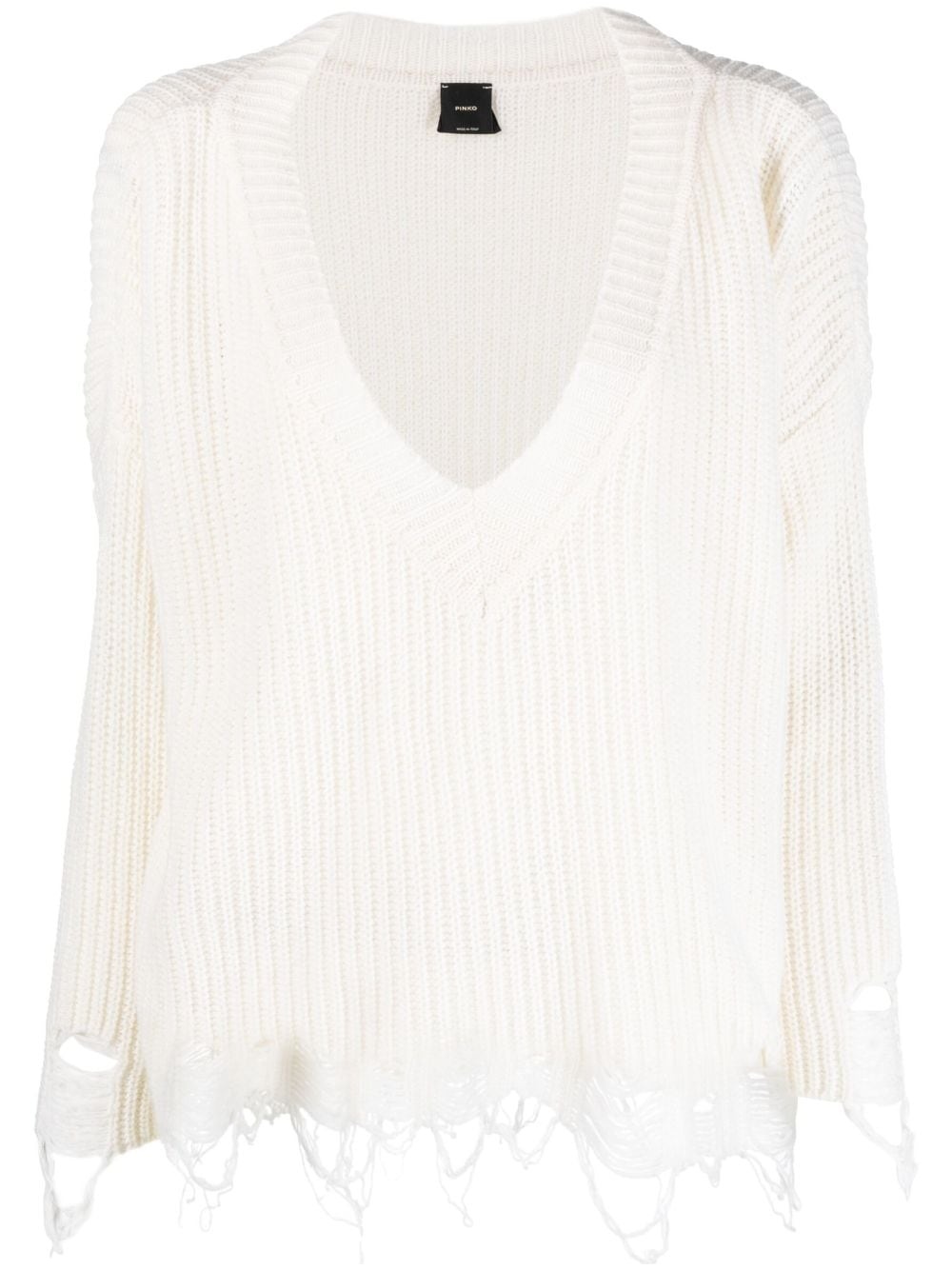 distressed knitted jumper - 1