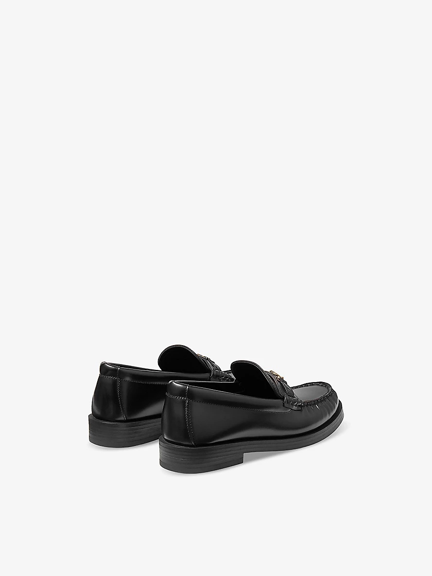 Addie logo-plaque leather loafers - 4