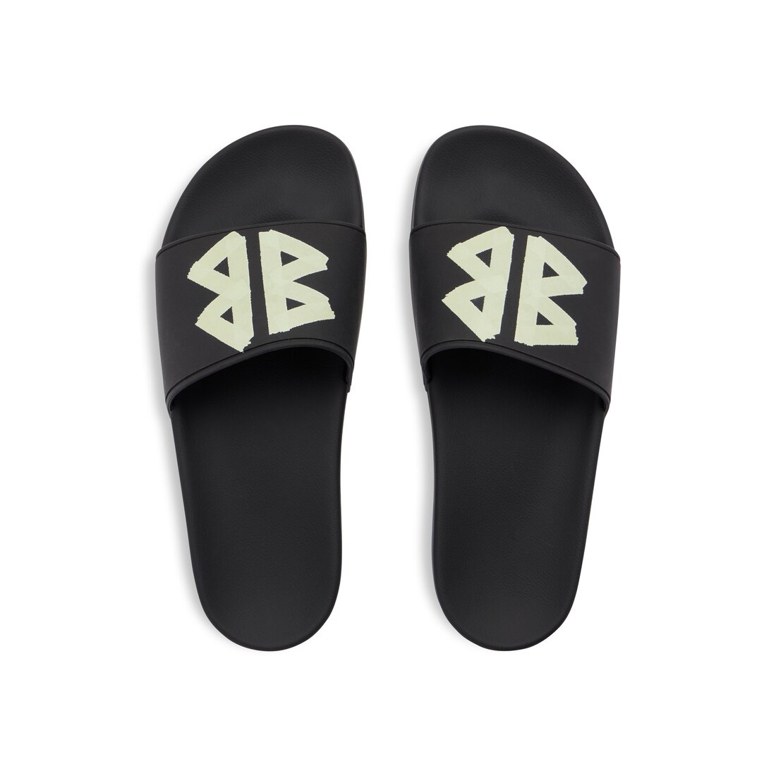 Men's Pool Slide Sandal  in Black/yellow - 6