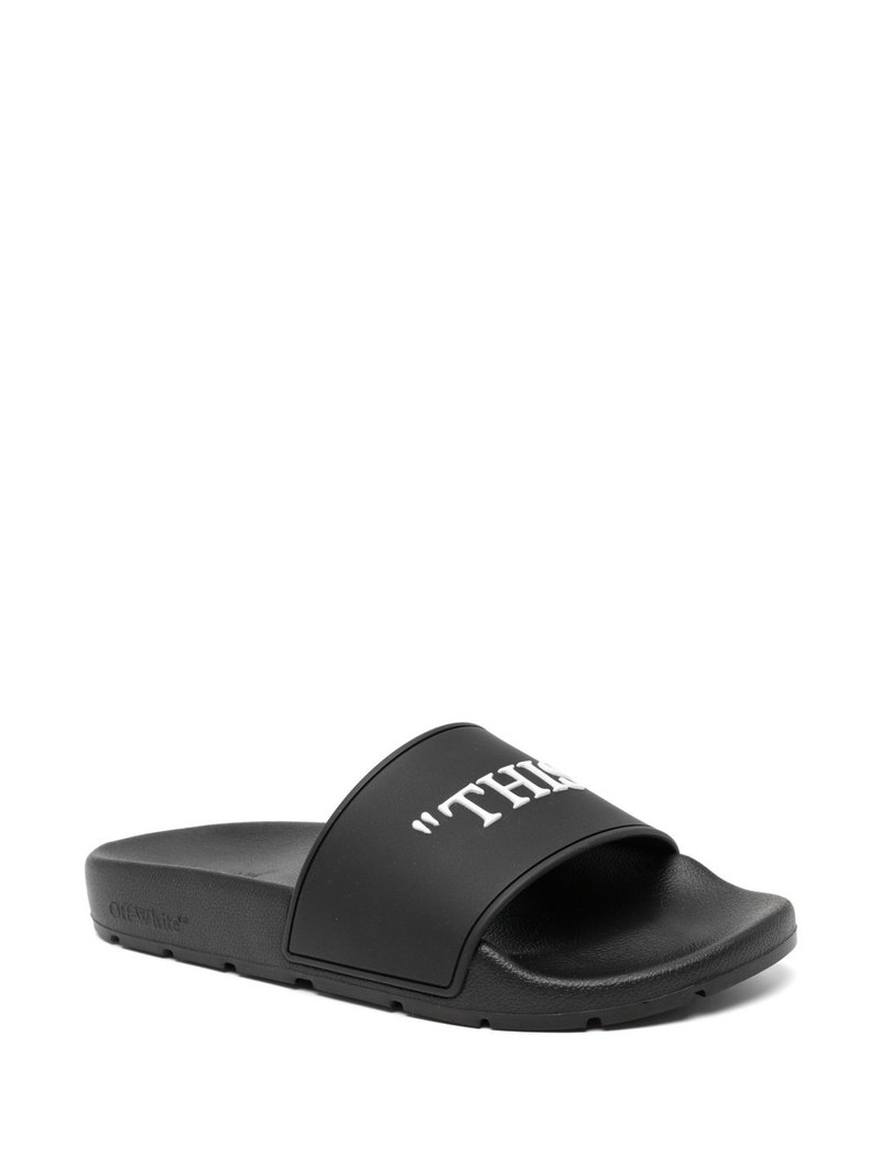 Off-White graphic-print flip flops outlook