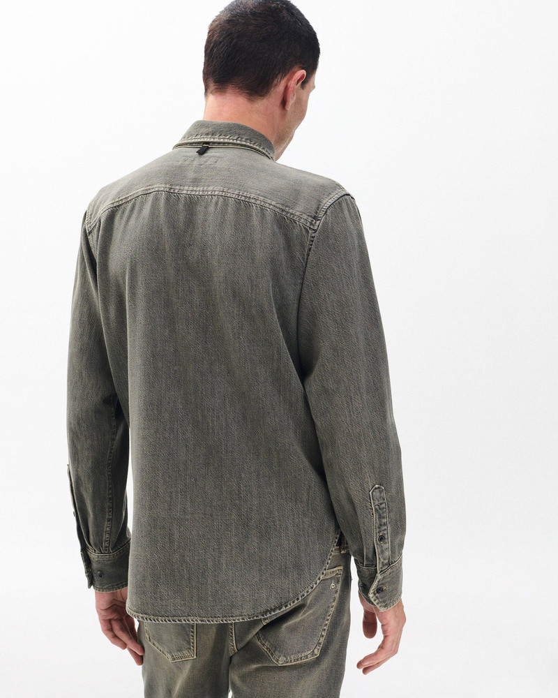 Jack Infuse Denim Shirt Ultra Featherweight in Infuse Grey Olive 6