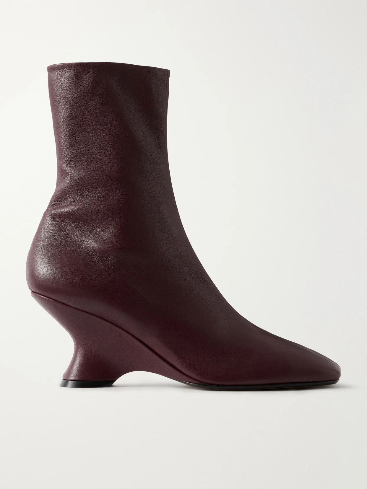 Leather Wedge Ankle Boots - 1