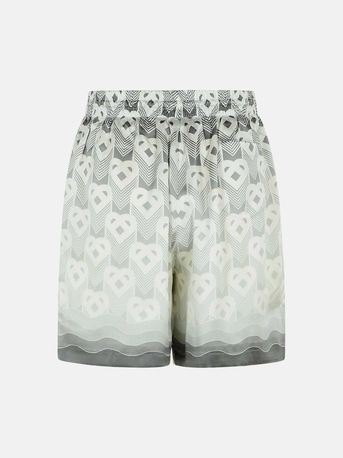 GREY SILK BERMUDA SHORTS - 3