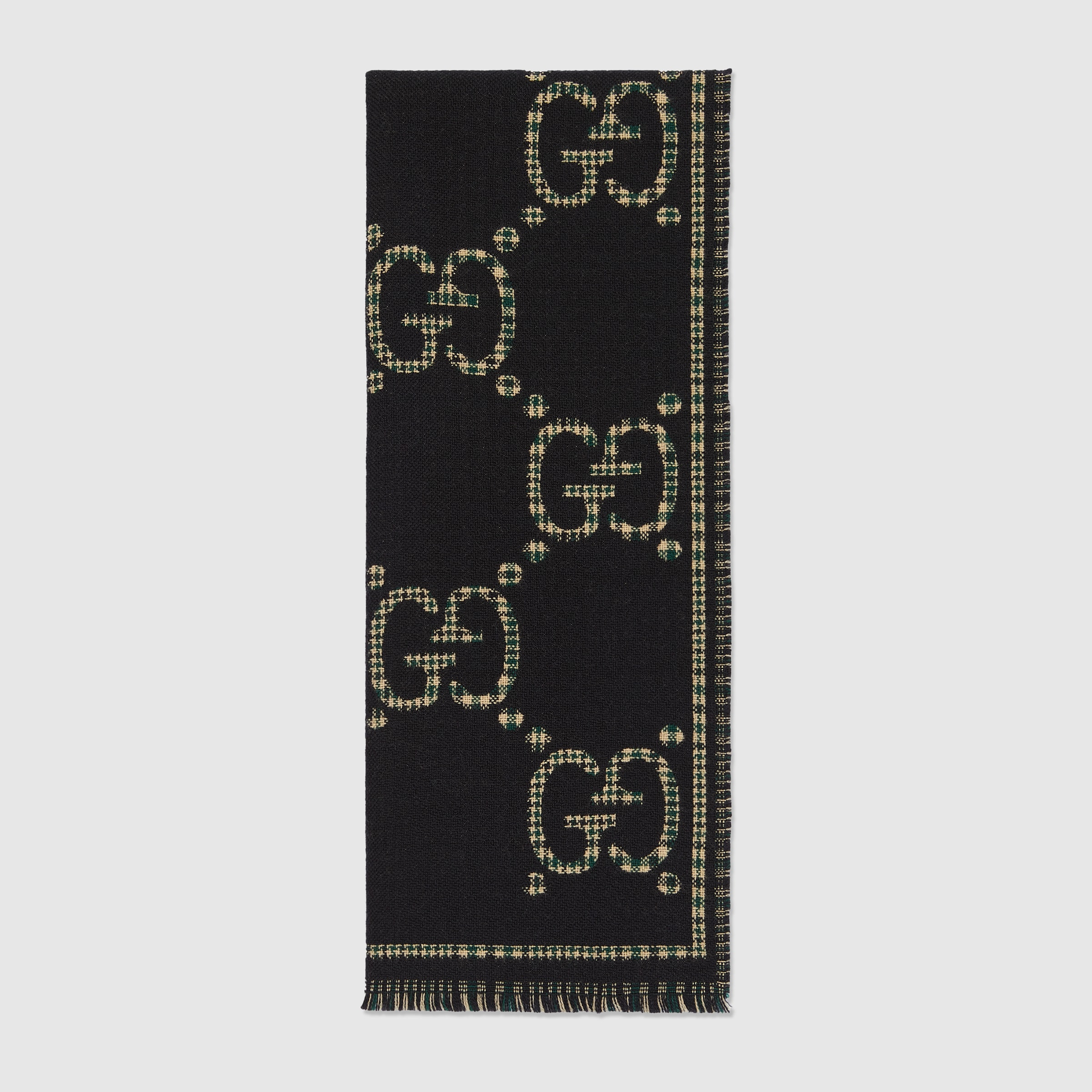 Check GG wool scarf - 2