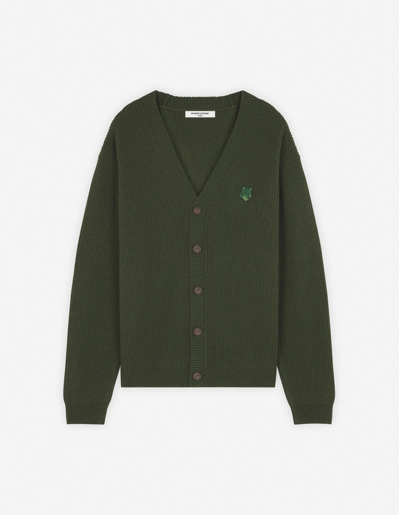 BOLD FOX HEAD PATCH COMFORT RIBBED CARDIGAN - 1