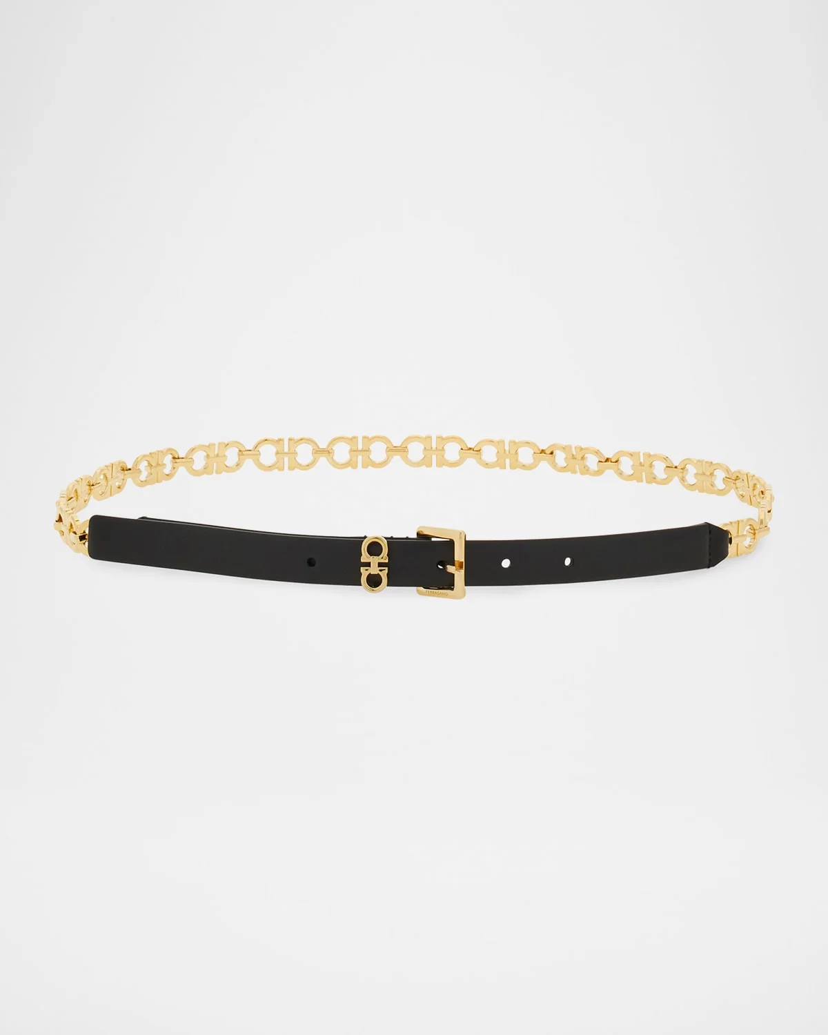 Gancini Chain & Leather Belt - 1