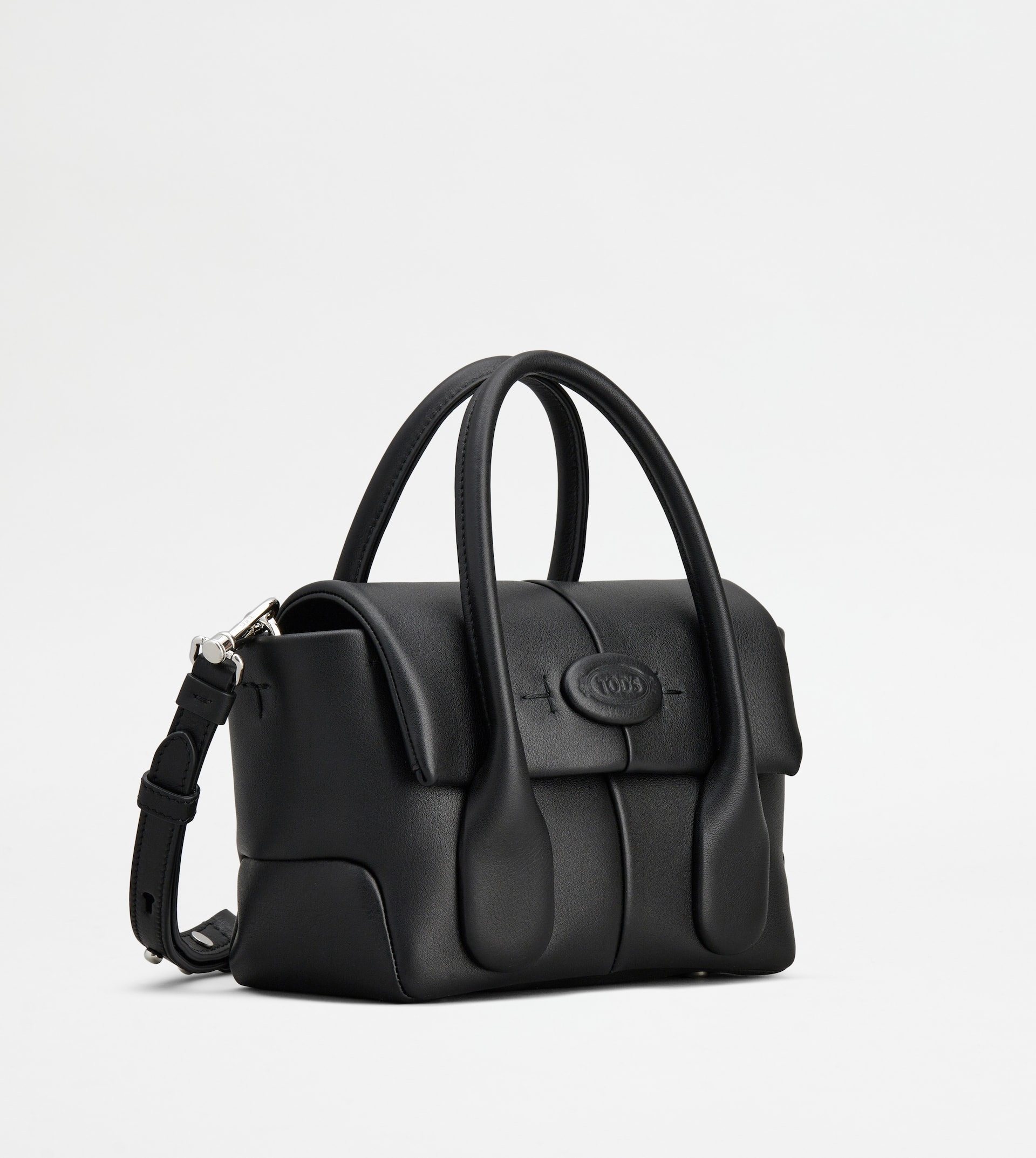 TOD'S DI BAG REVERSE IN LEATHER MINI - BLACK - 3