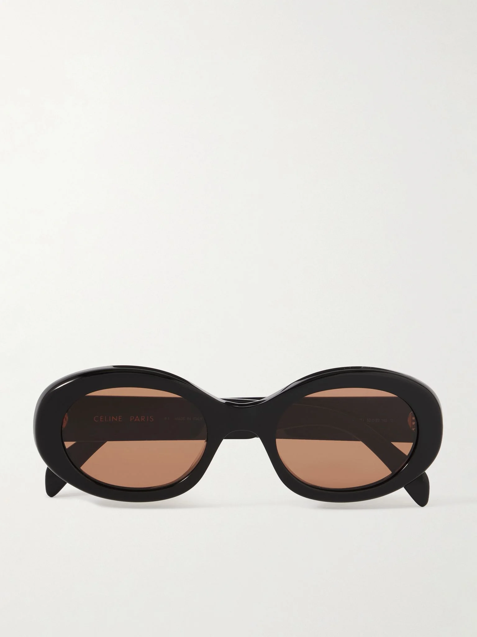Triomphe oval-frame acetate sunglasses Black - 1