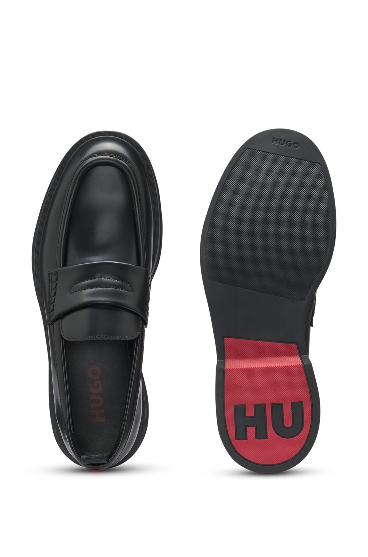 BRUSH-OFF LEATHER LOAFERS WITH PADDED STRAP - 4