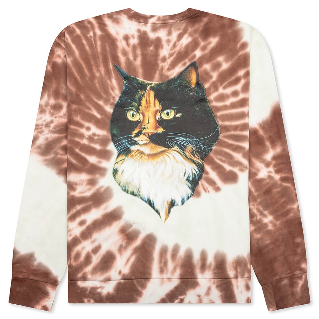 TIE-DYE CAT SWEATSHIRT - BROWN - 2