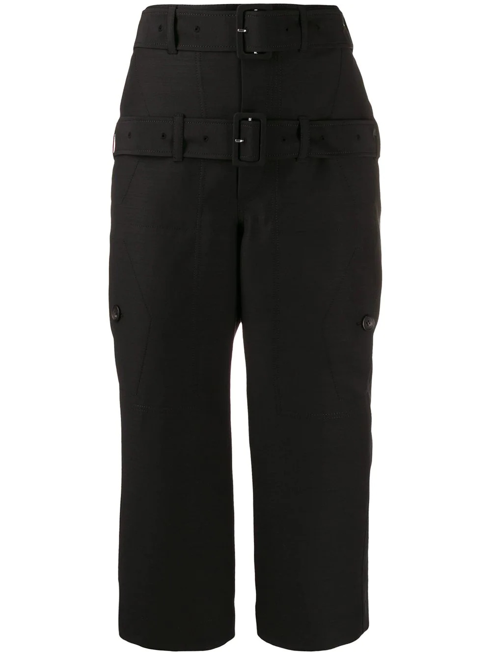 double belt cropped trousers - 1