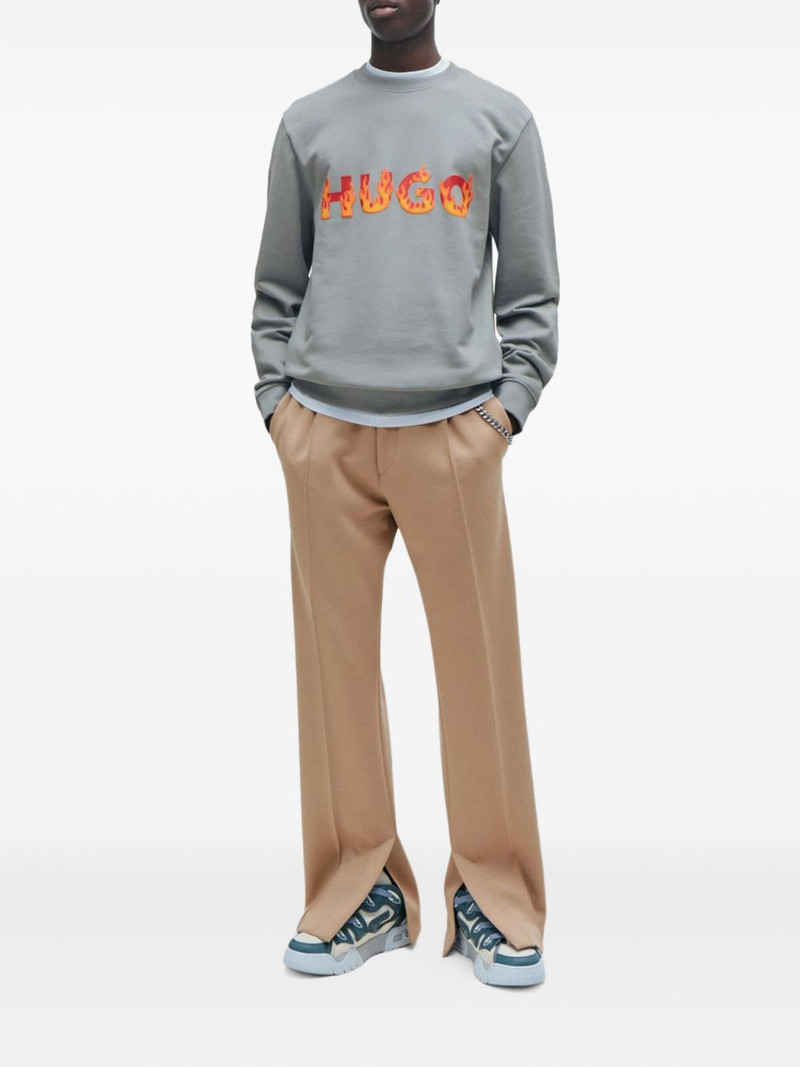 HUGO flame-logo cotton sweater outlook