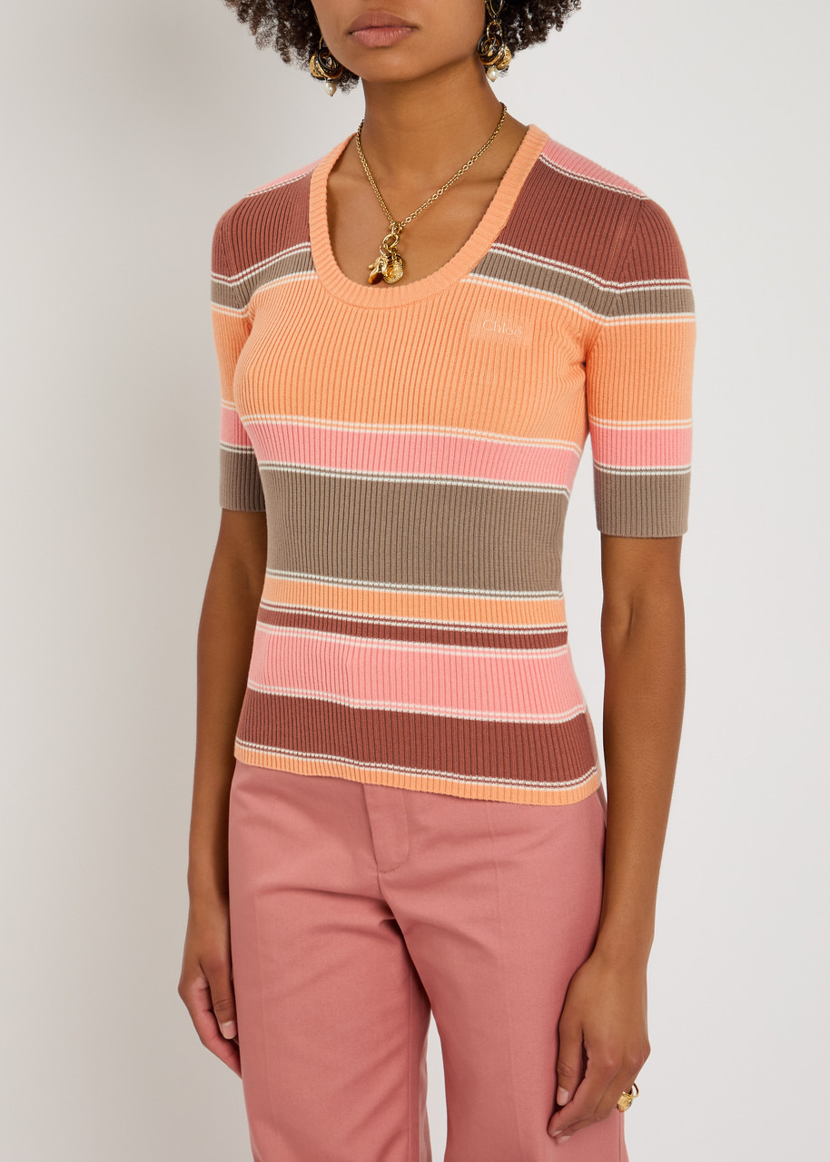 Chloe Striped Ribbed Cotton top - 2