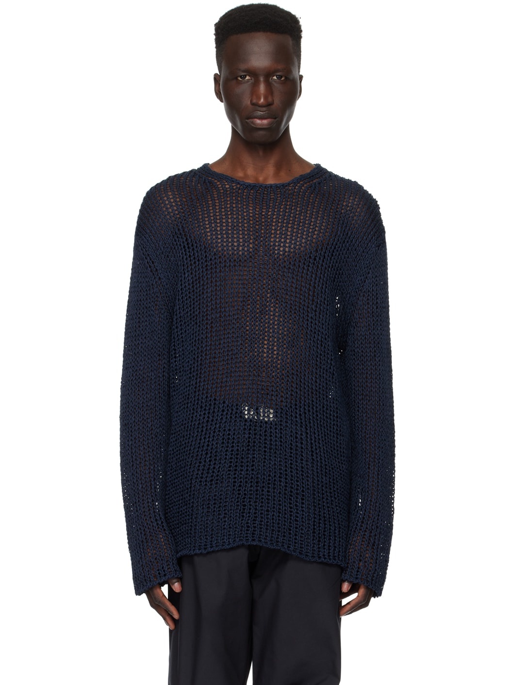 Navy Patch Sweater - 1