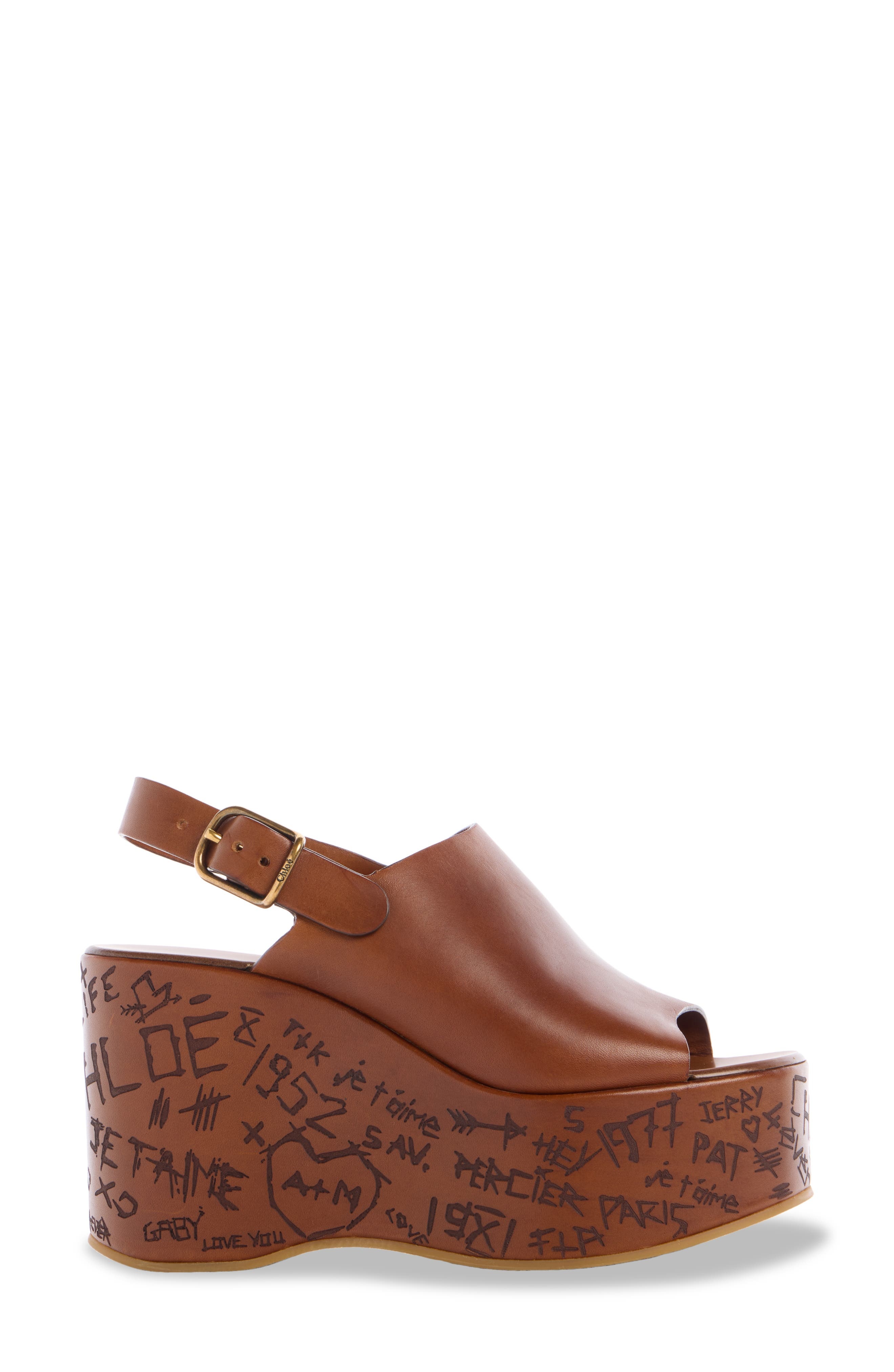 Chloé Maxime Platform Slingback Sandal in Ginger Brown at Nordstrom - 3