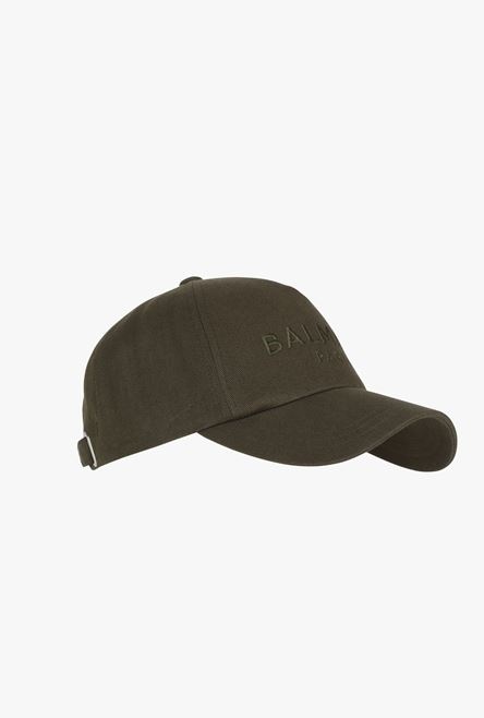 Khaki cotton cap with Balmain Paris logo - 4