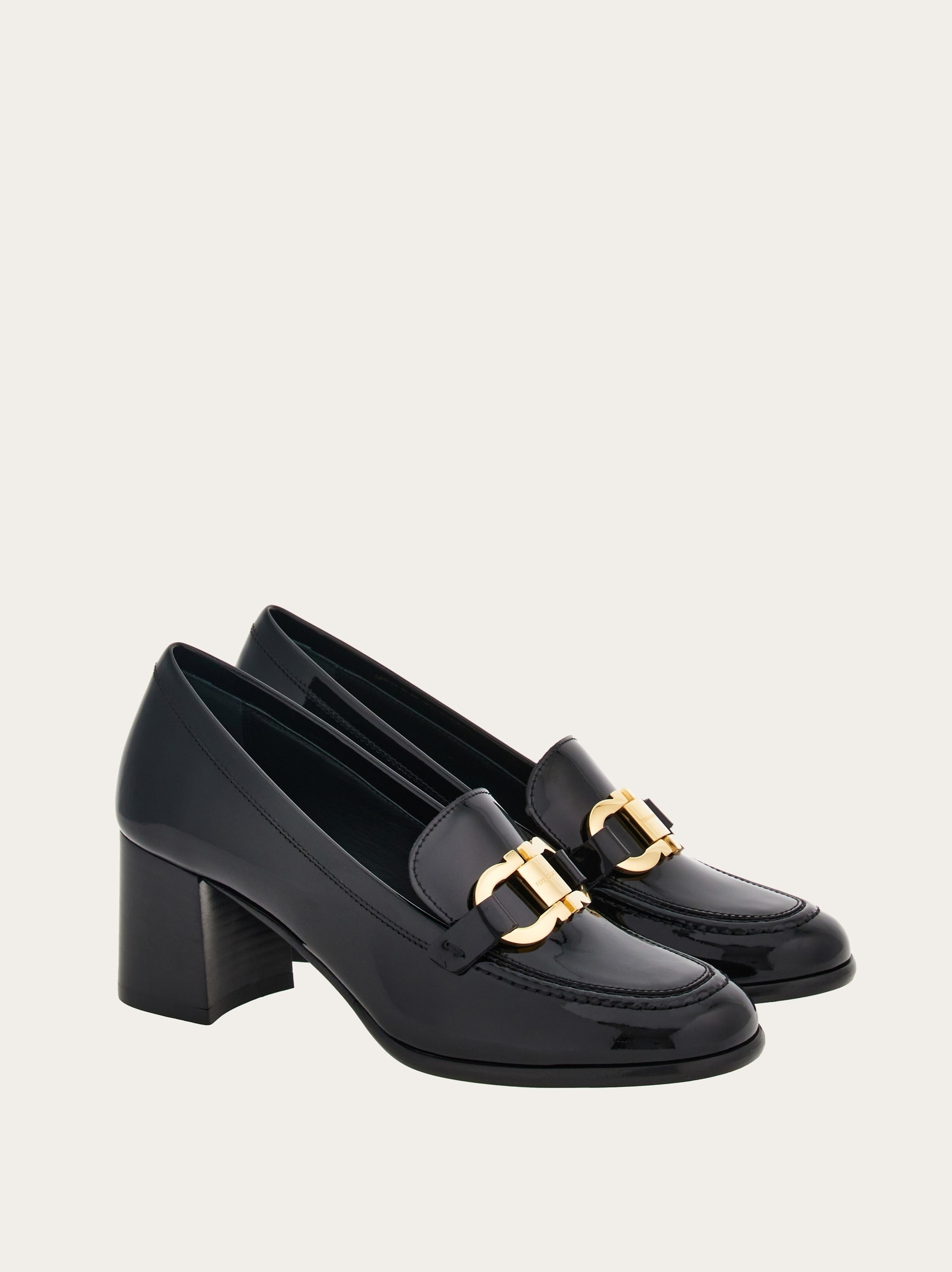 FERRAGAMO Heeled loafer with Gancini ornament | REVERSIBLE