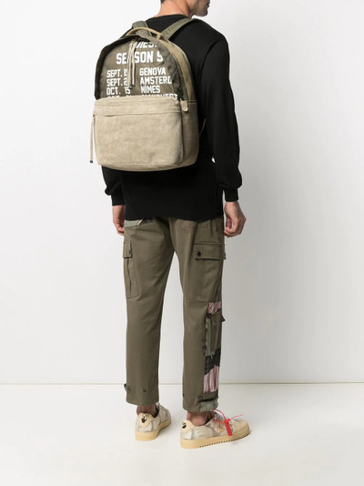 Diesel Dhorian quilted suede backpack outlook