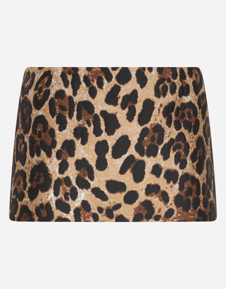 Leopard-design jacquard miniskirt - 3