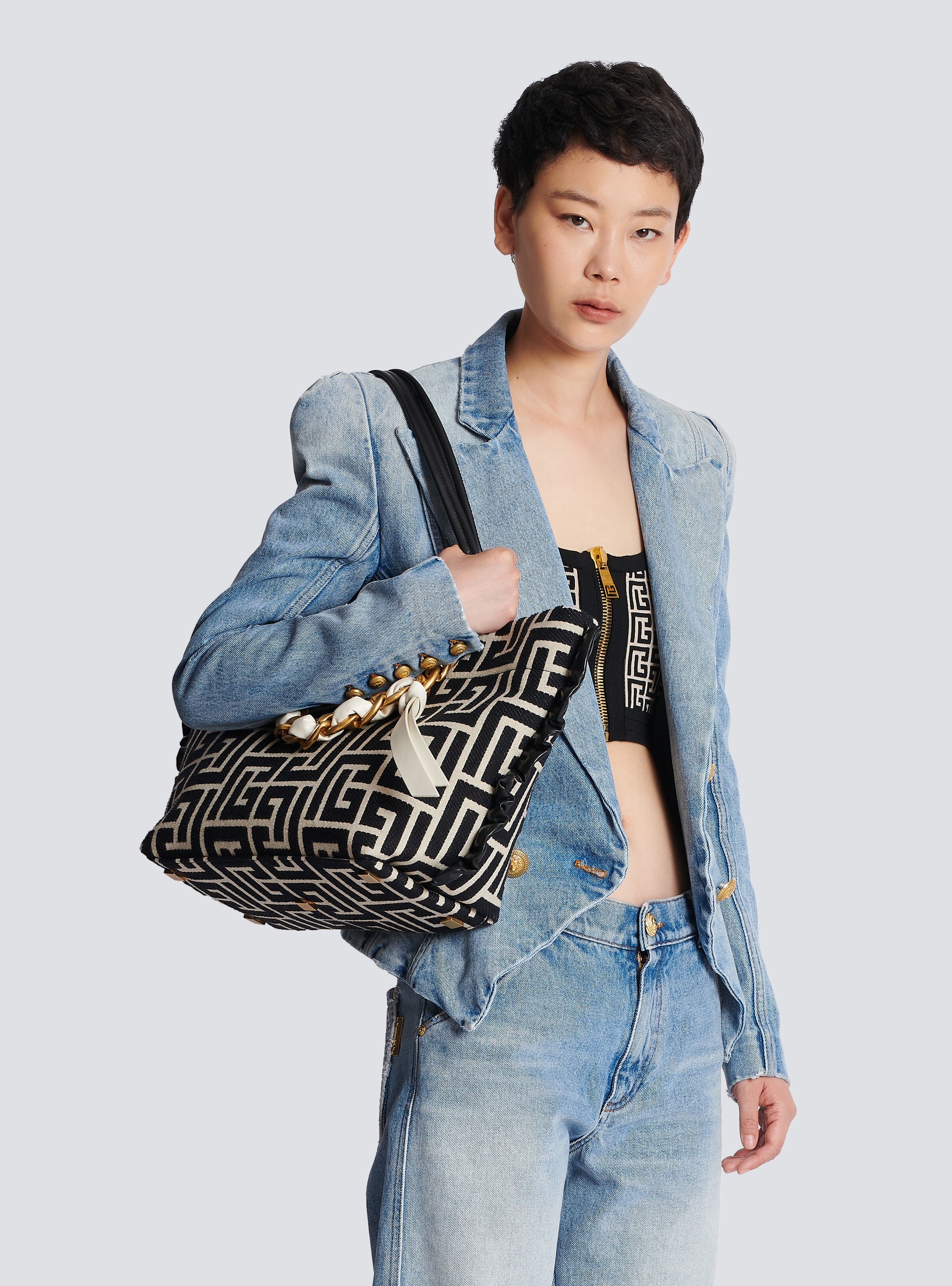 1945 Soft Tote bag with jacquard monogram - 8