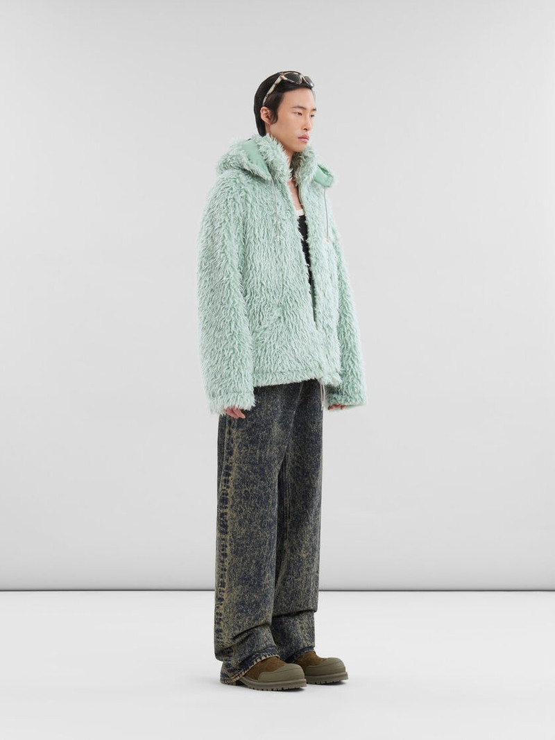 BLACK RIBBED COTTON TANK TOP WITH MARNI MENDING 5