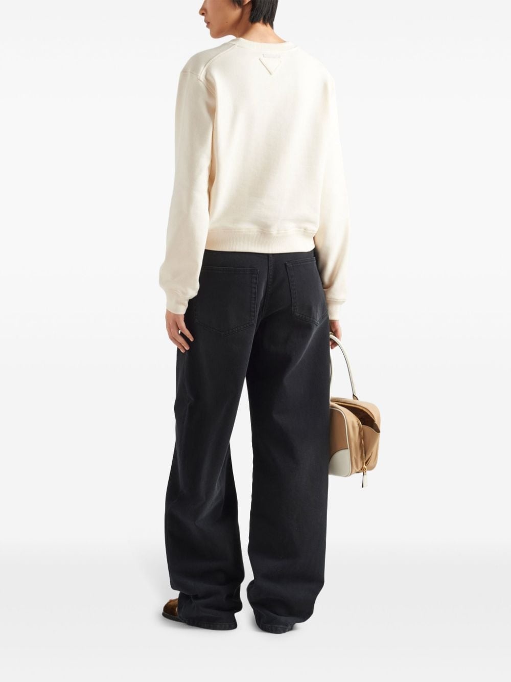 logo-print cotton sweatshirt - 3
