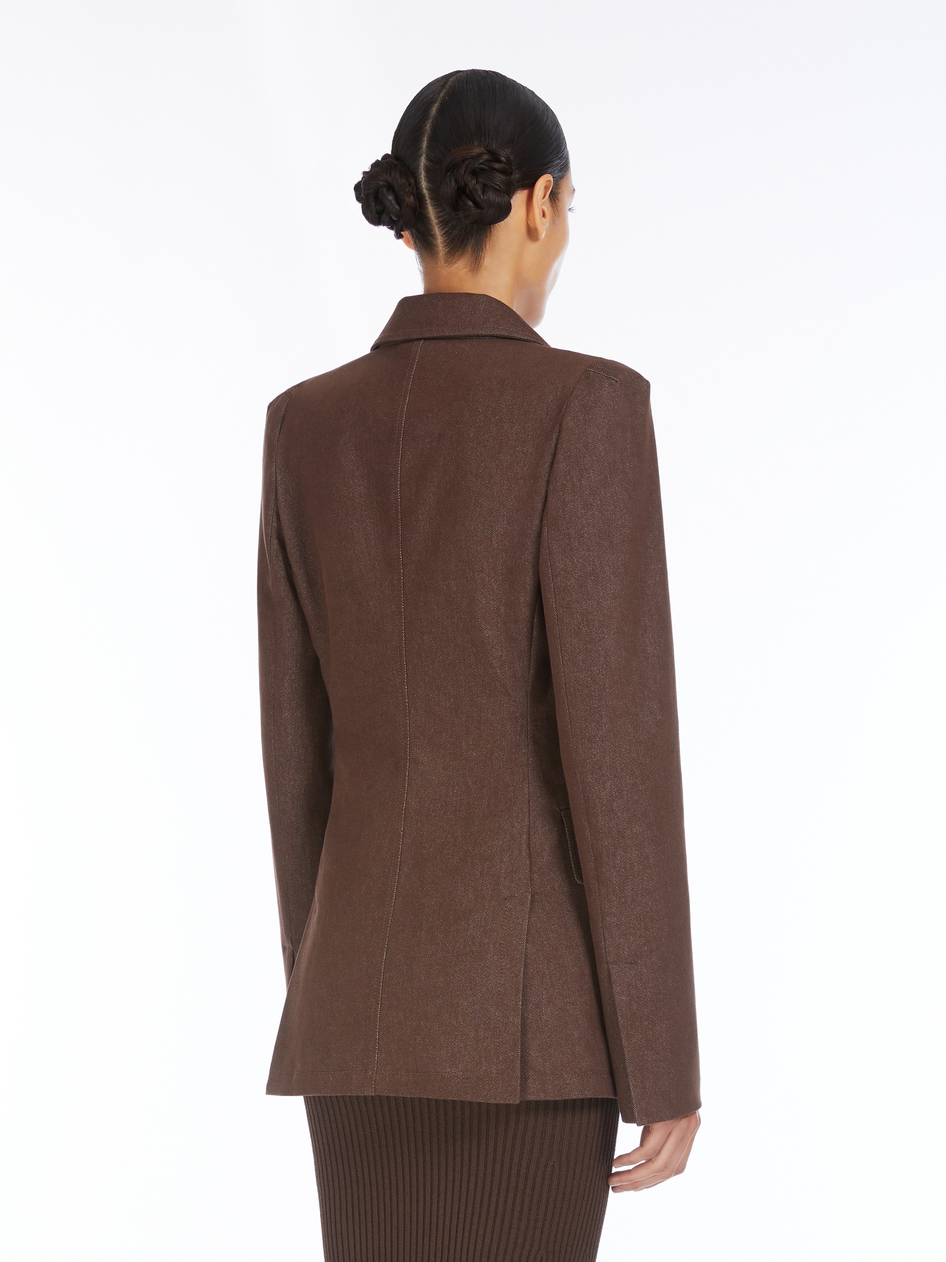 Max Mara★Blazer slim in cotone effetto denim Denim blazer | Max Mara