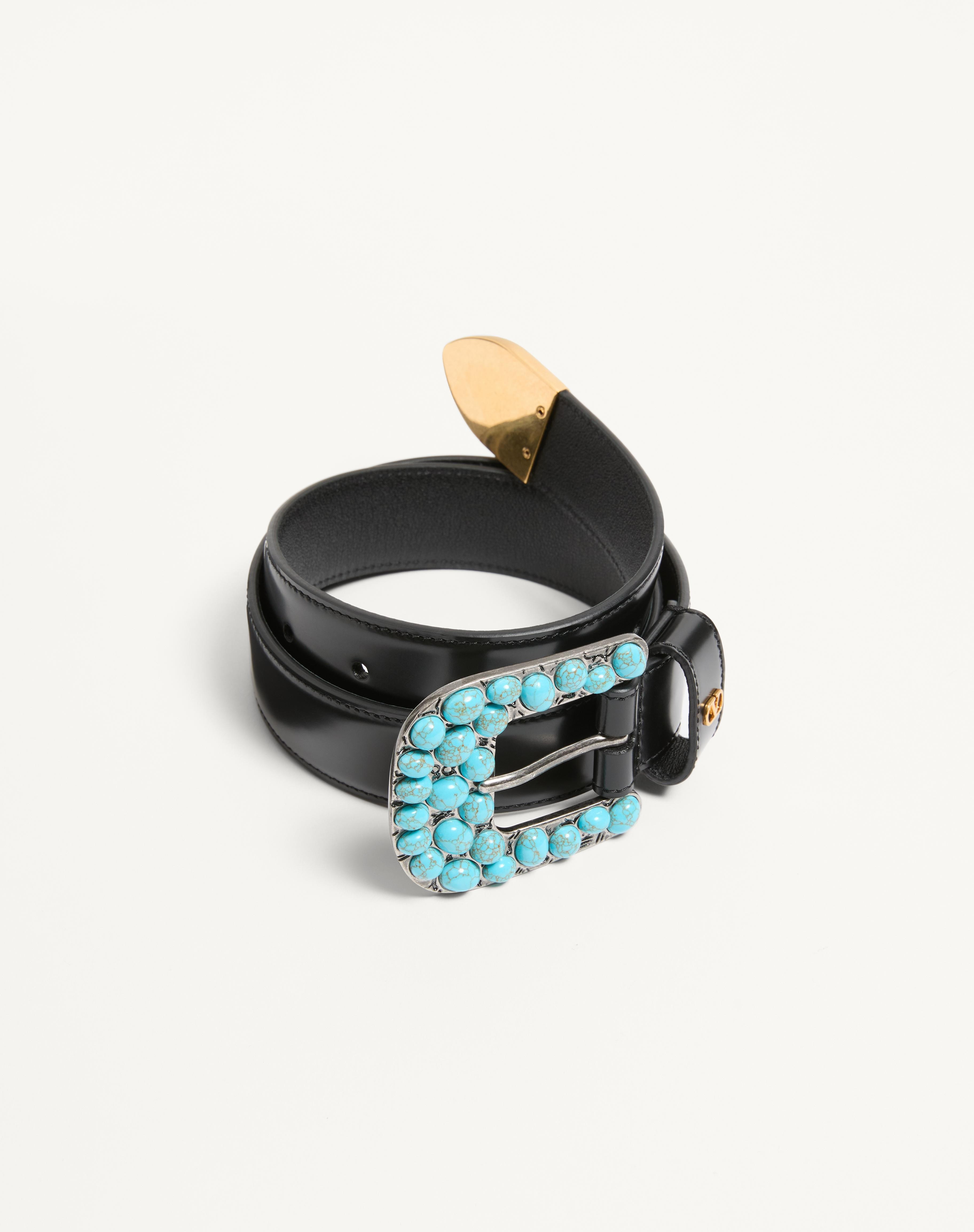 VLOGO SIGNATURE BRUSHED CALFSKIN BELT 30 MM - 3