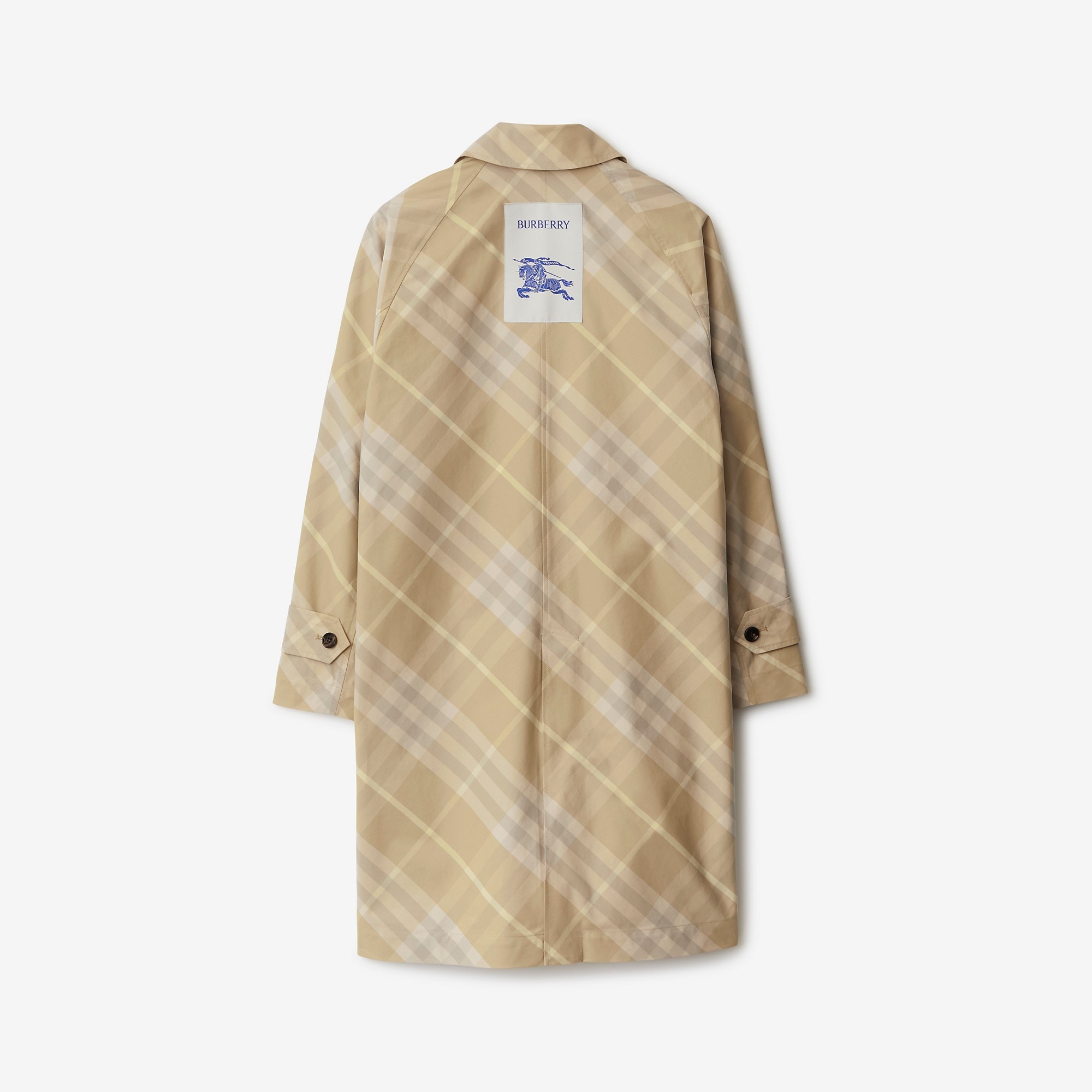 Mid-length Reversible Check Gabardine Car Coat - 5