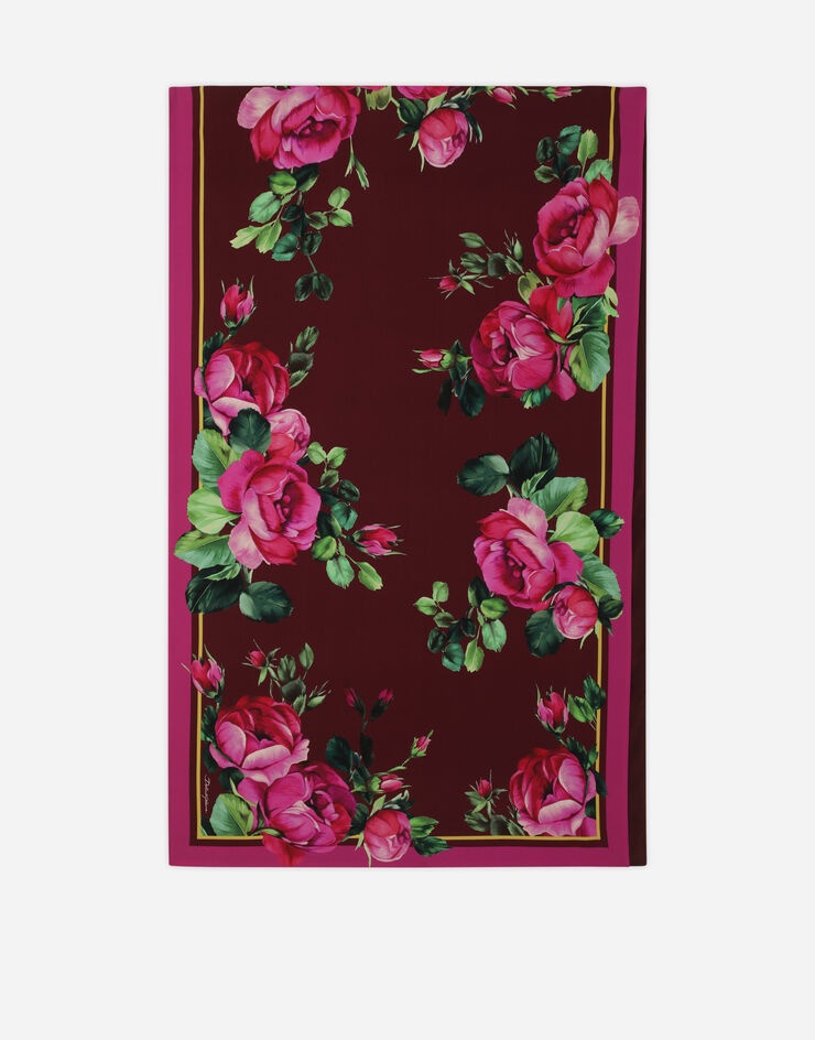 Rose-print charmeuse hijab - 1