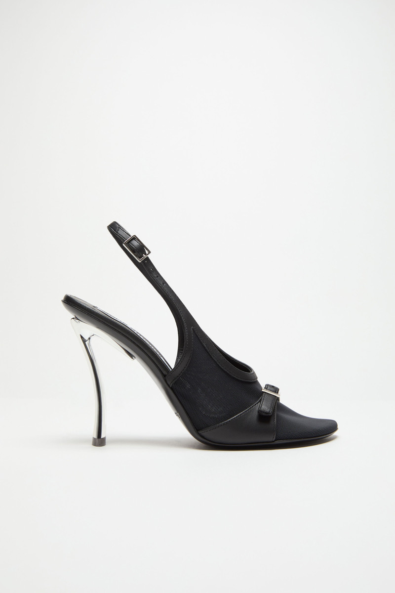 Mesh slingback heels - Black 1